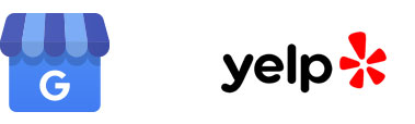 Google and Yelp reviews logos