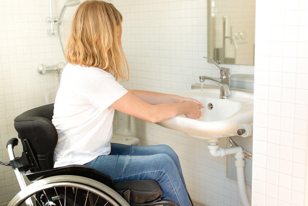 Roll-under sinks allow easy access for those who use wheelchairs or power scooters.