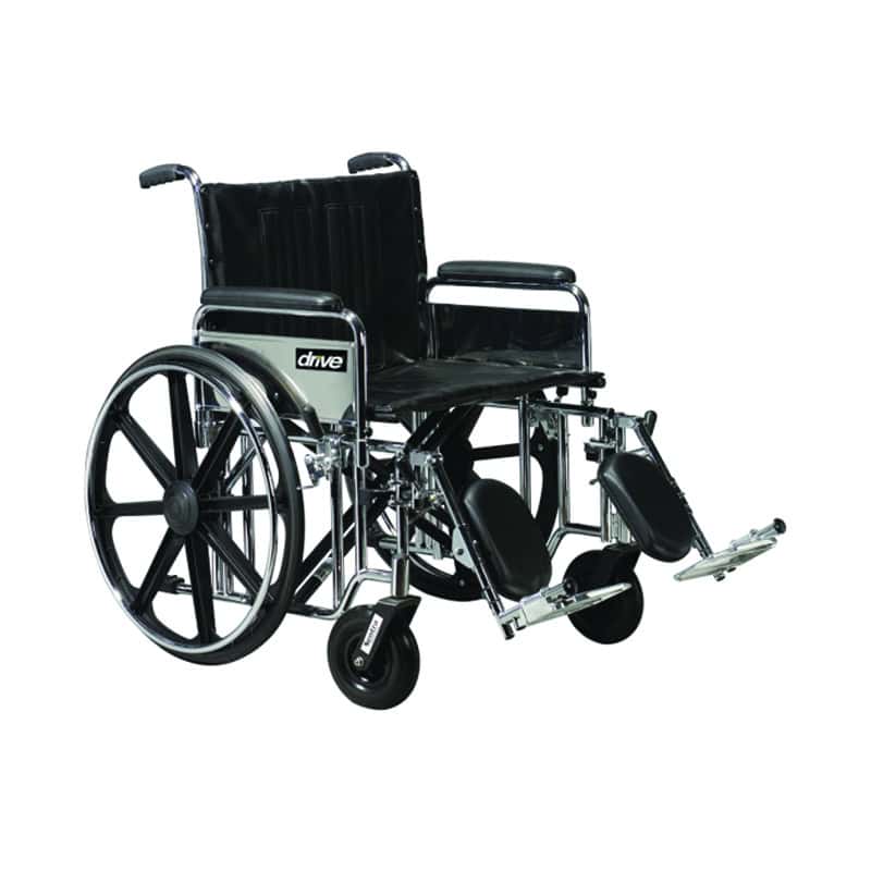 Bariatric Transport Chair with Removable Desk-Length Arms and Swing-Away Footrests