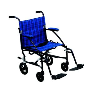 Medline Basic Aluminum Transport Chair with 8″ Wheels