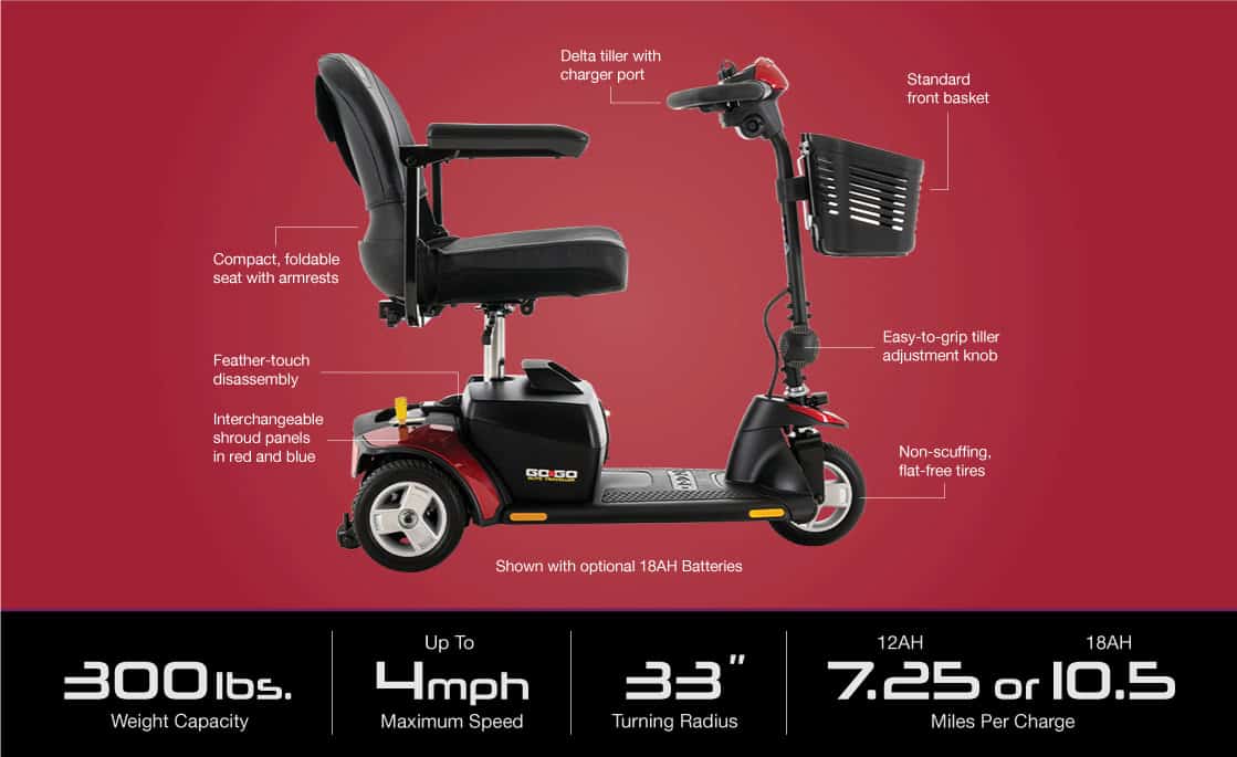 Go Go Elite Traveller® 3-Wheel Scooter
