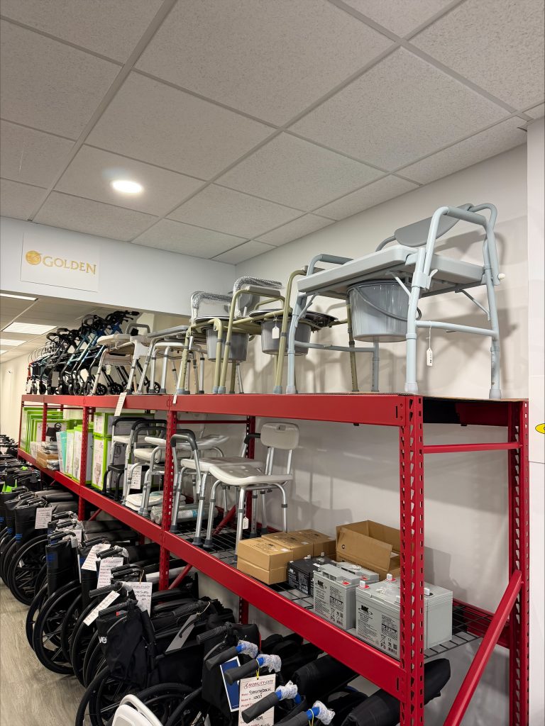 Display shelves at Mobility City in Cincinnati